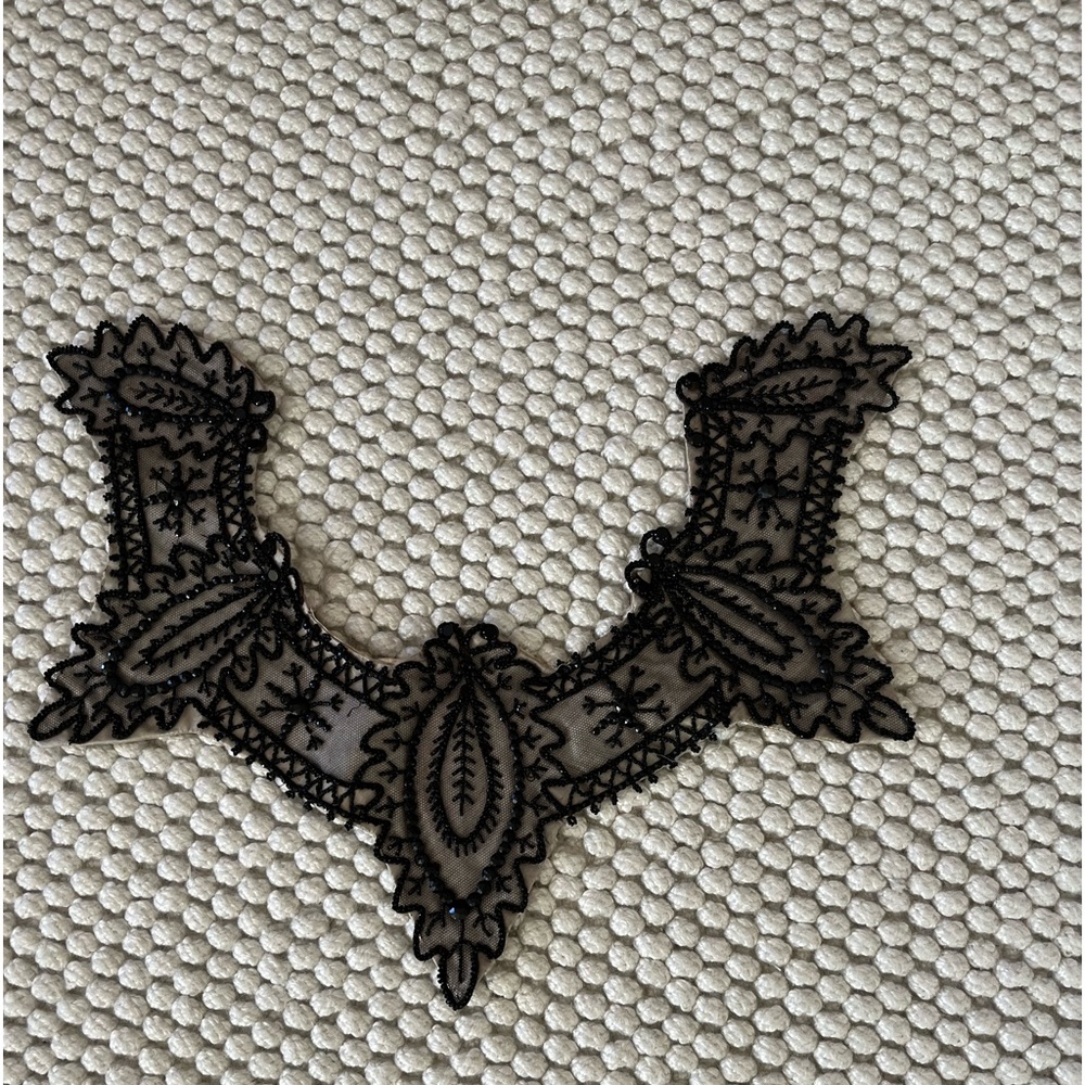 Stunning Beaded Victorian Collar with Antique Black Jet Beads.